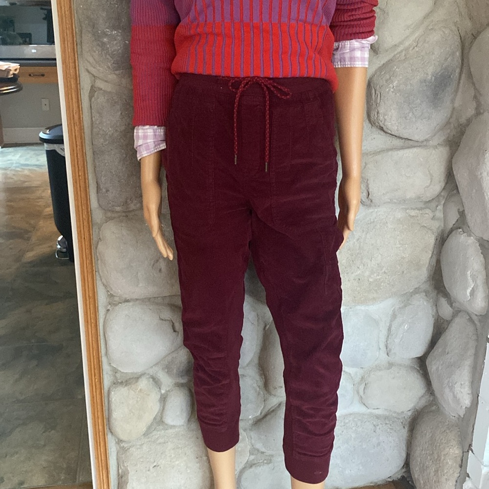 GOODBYE  🌻 anthropology courdaroy burgundy cargo joggers - Picture 11 of 11